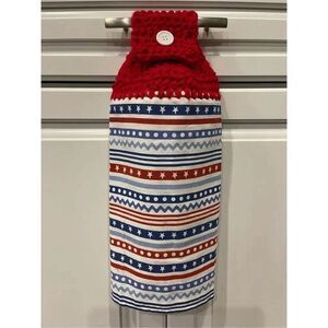 Crochet Top Kitchen Towel- Stars and Stripes